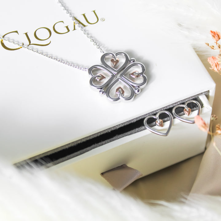 Clogau Tree Of Life Silver Heart Stud Earrings