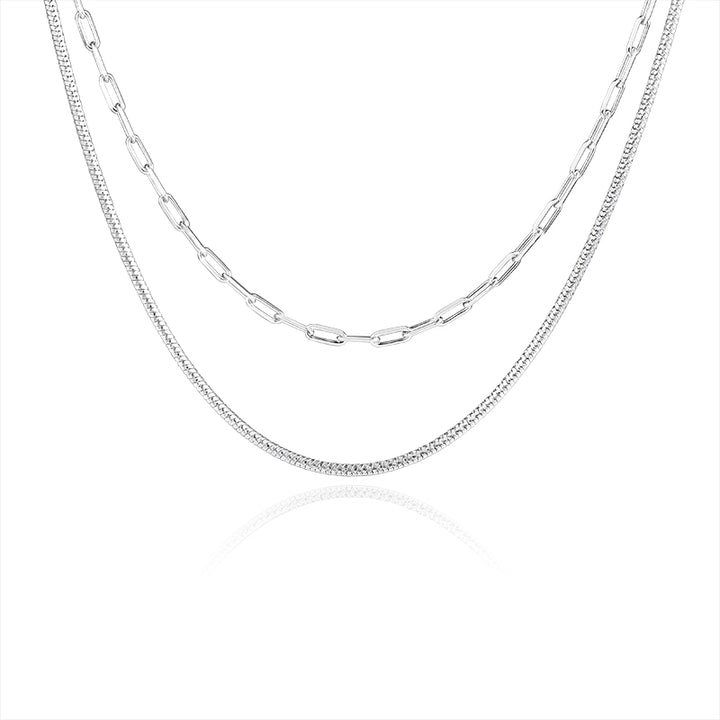 ol&co Silver Double Stacking Necklace