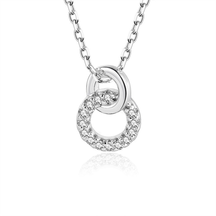 ol&co Silver Interlinking Circles Pendant Necklace