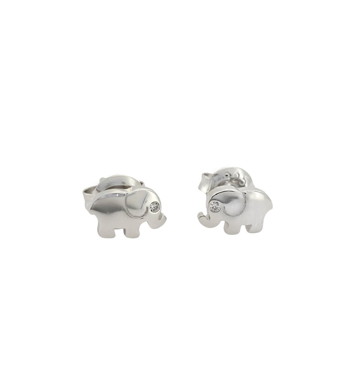 ol&co Silver Elephant Stud Earrings