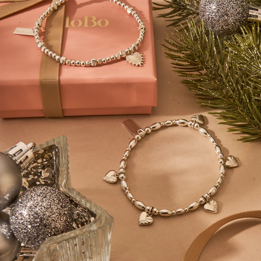 ChloBo Silver Life Lover Bracelet & Earrings Set