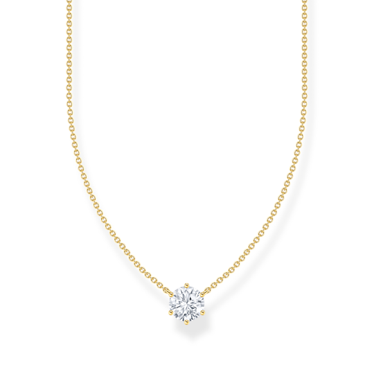 Thomas Sabo Gold Round CZ Pendant Necklace