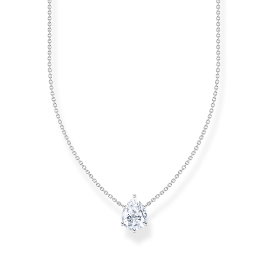 Thomas Sabo Silver Drop Zirconia Pendant Necklace