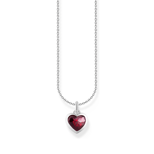 Thomas Sabo Silver Red CZ Heart Pendant Necklace