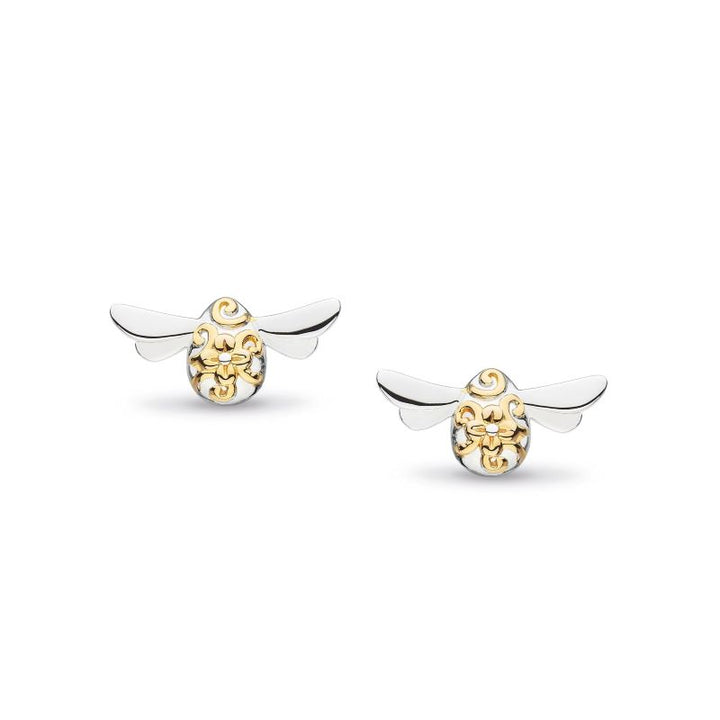 Kit Heath Silver Blossom Flyte Honey Bee Stud Earrings