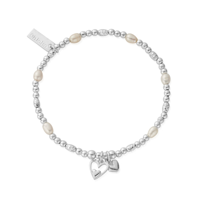 ChloBo x Mococo Dainty Sparkle Double Heart-In-Heart Pearl Exclusive Bracelet