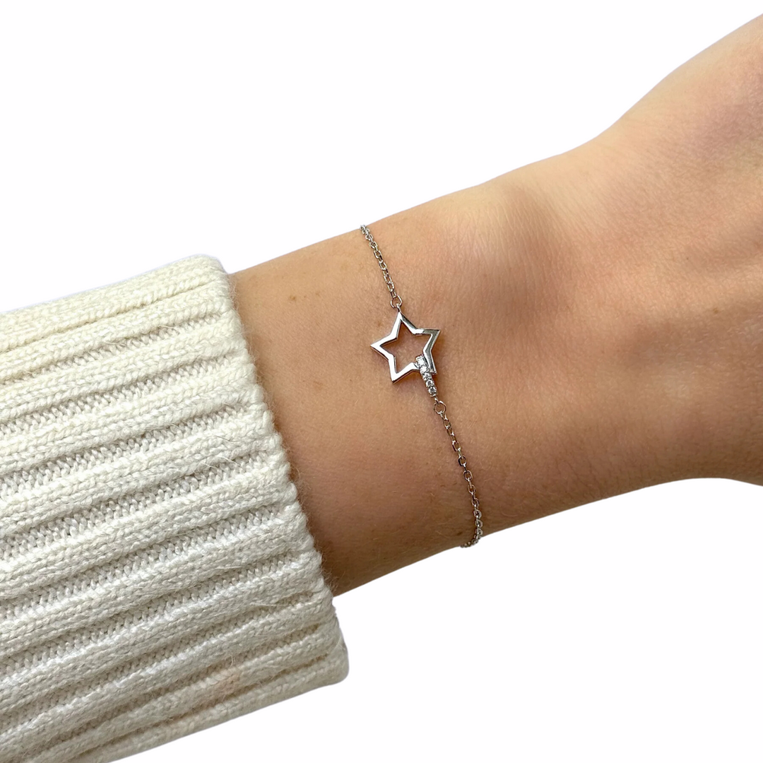 ol&co Silver Interlocking Star Bracelet