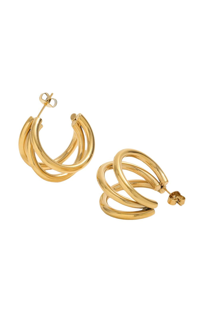 Mococo Essentials Gold Triple Hoop Earrings