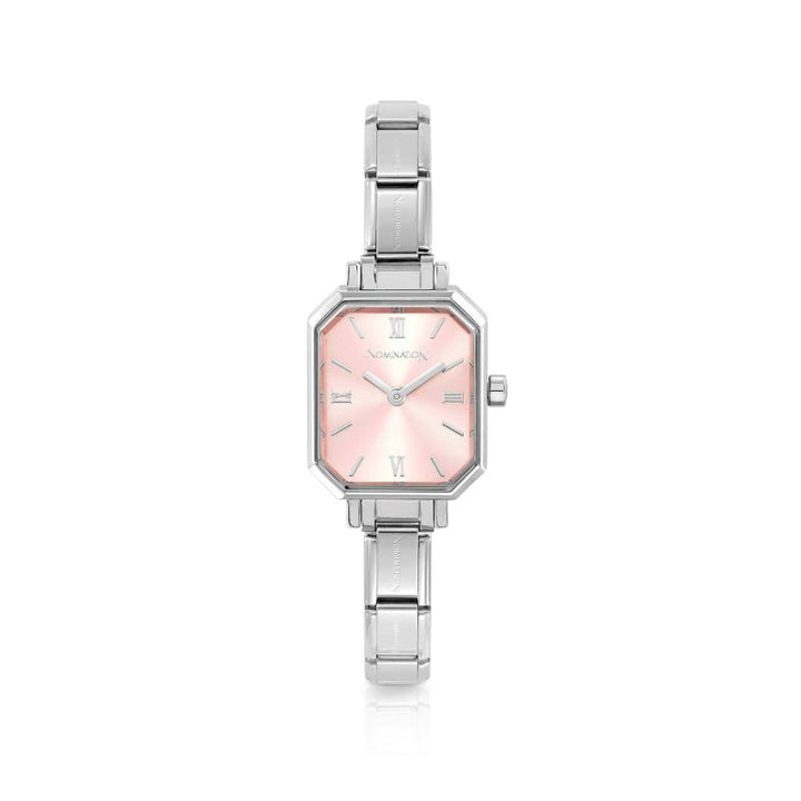 Nomination Classic Silver Rectangular Pink Dial Watch