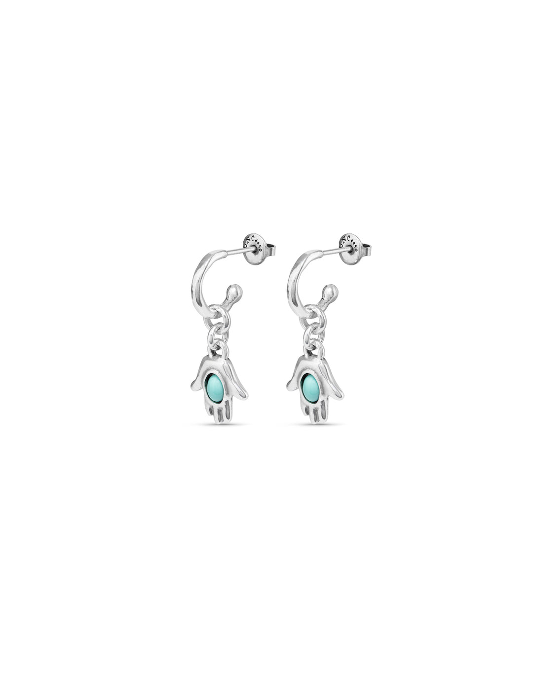 UNOde50 Silver Hamsa Protected Earrings