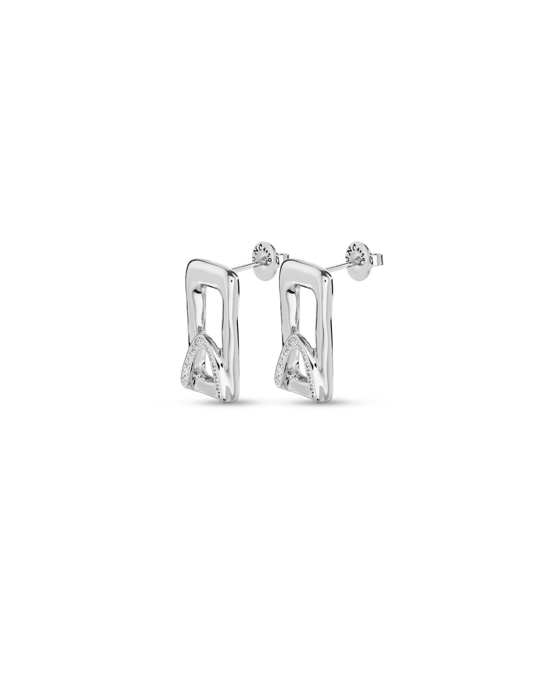 UNOde50 Silver Stand out Topaz Brave Earrings