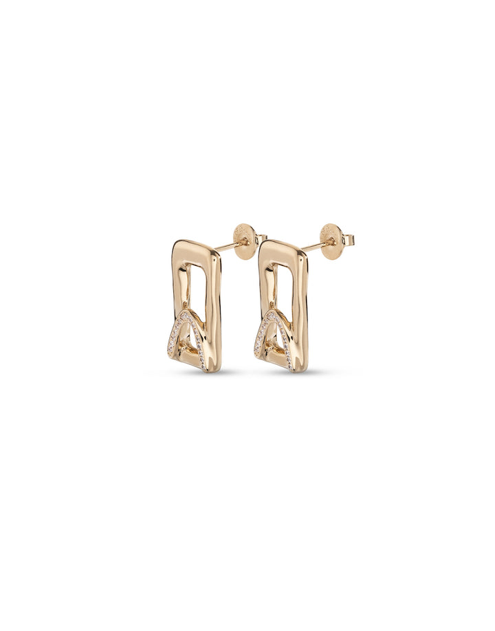 UNOde50 Gold Stand out Topaz Brave Earrings