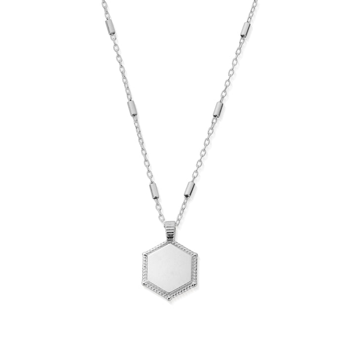 ChloBo Silver Personalised Hexagon Coin Necklace