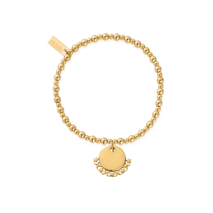 ChloBo Gold Personalised Didi Moon And Stars Bracelet