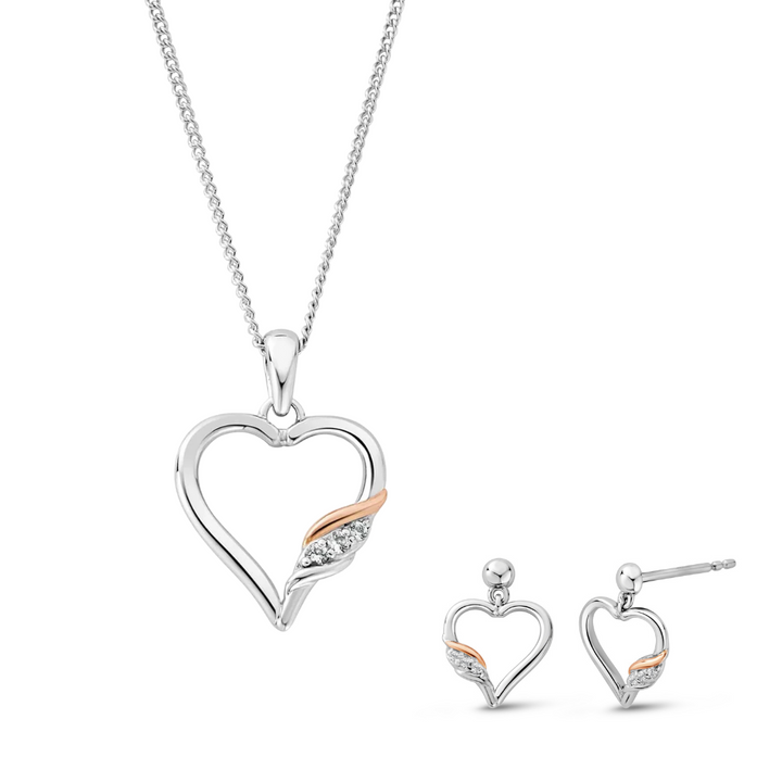 Clogau Silver Past Present Future Heart Set