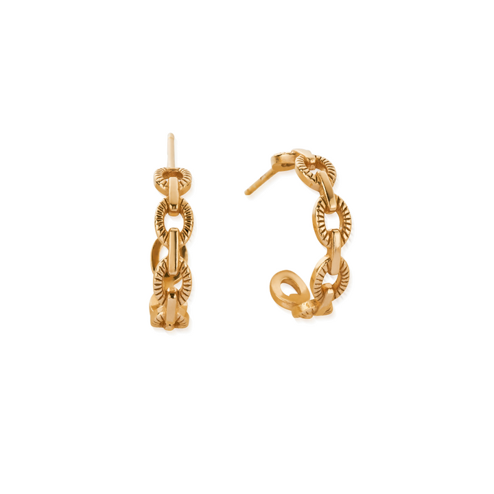 ChloBo Gold Figaro Chain Huggie Hoop Earrings