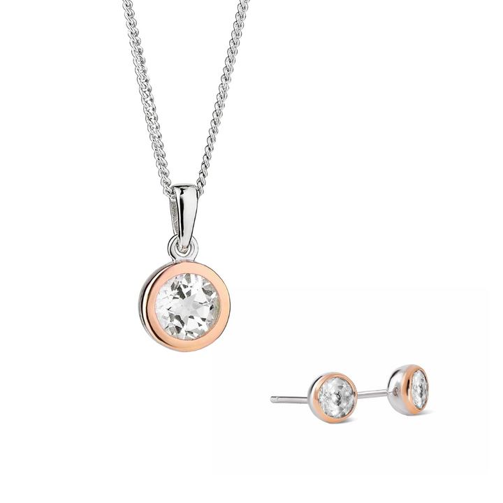 Clogau Silver Celebration Necklace & Stud Earrings Set