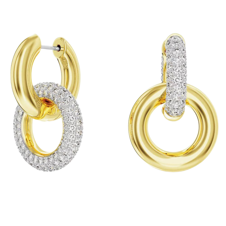 Swarovski Gold Dextera Interlocking Hoop Earrings