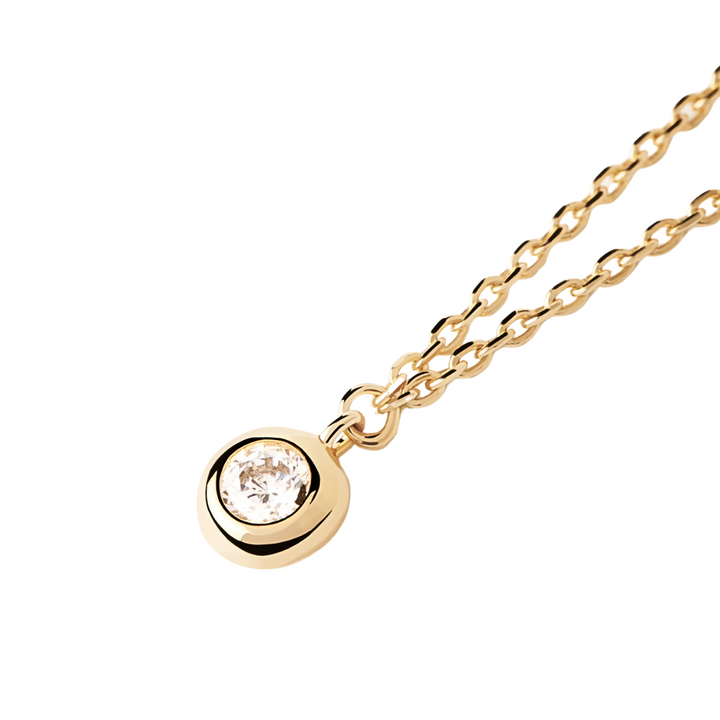 PDPAOLA Gold Sand Solitary Necklace