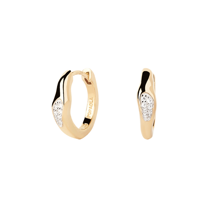 PDPAOLA Gold Onda Hoop Earrings