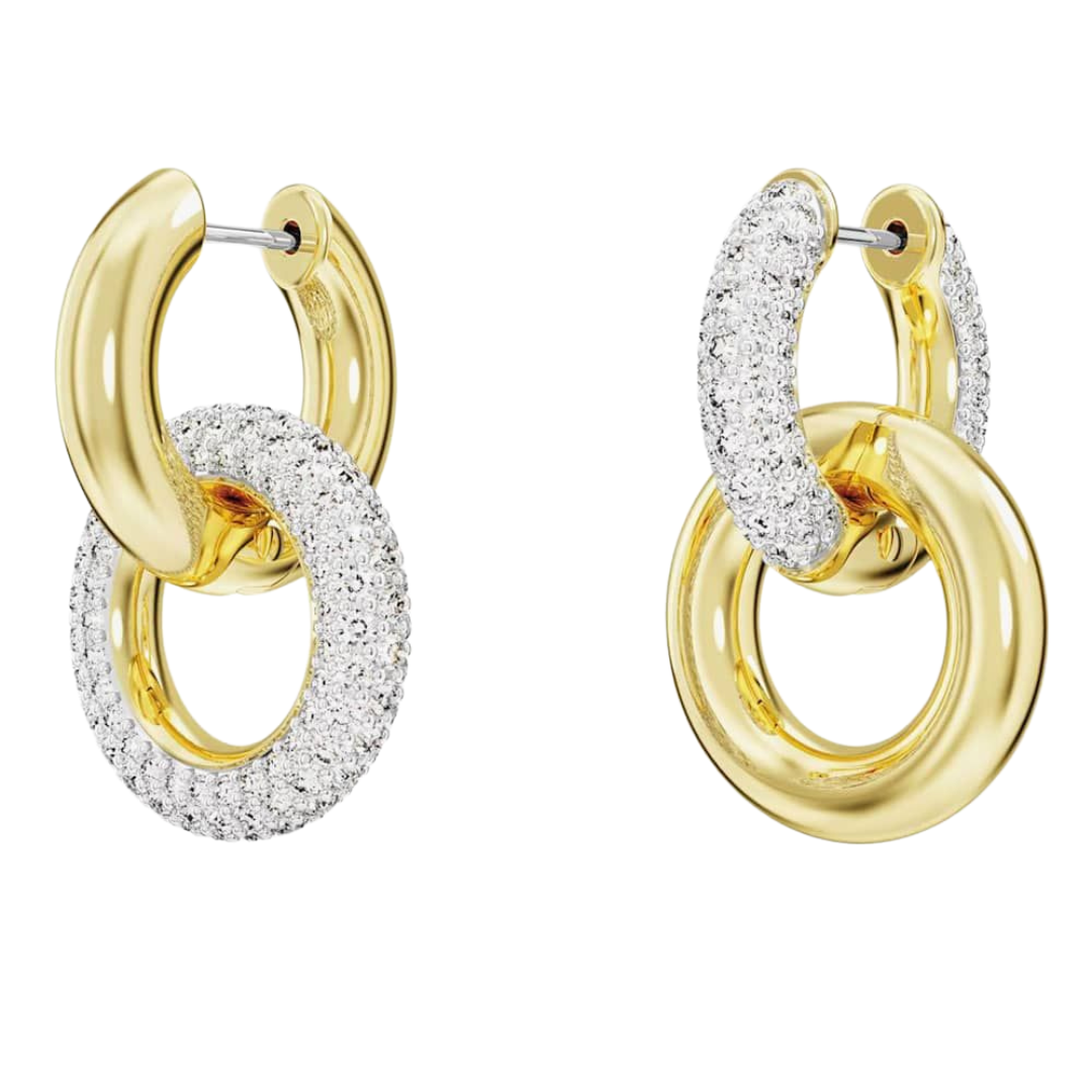 Swarovski Gold Dextera Interlocking Hoop Earrings