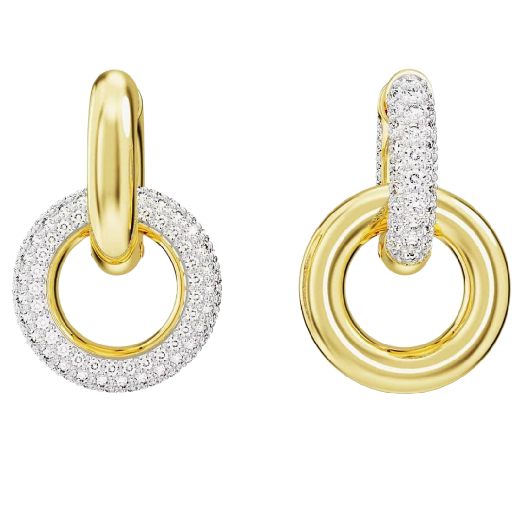 Swarovski Gold Dextera Interlocking Hoop Earrings