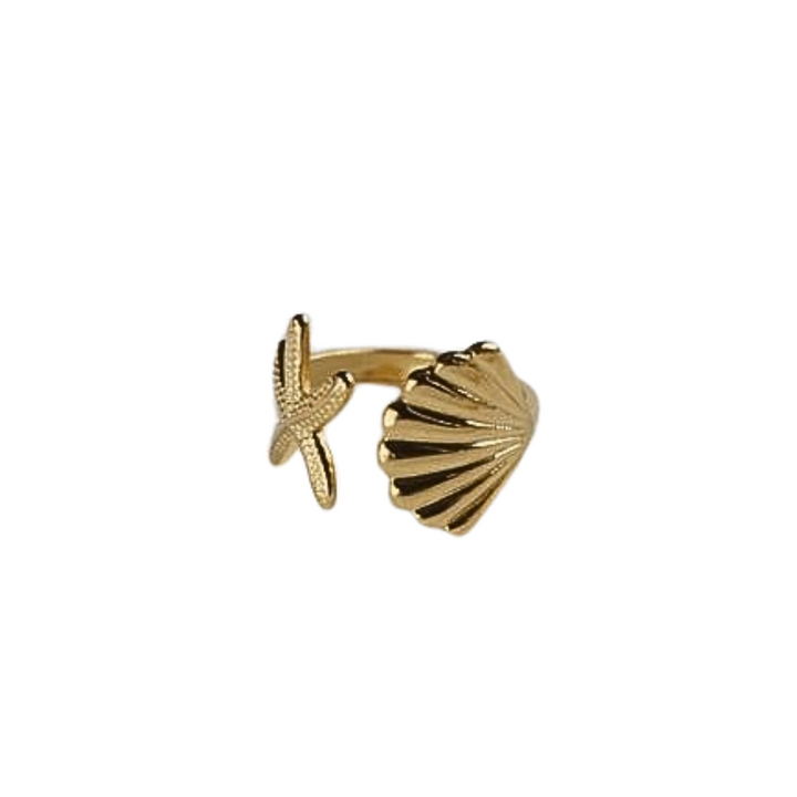 Little Grey Moon Gold Seashore Ring