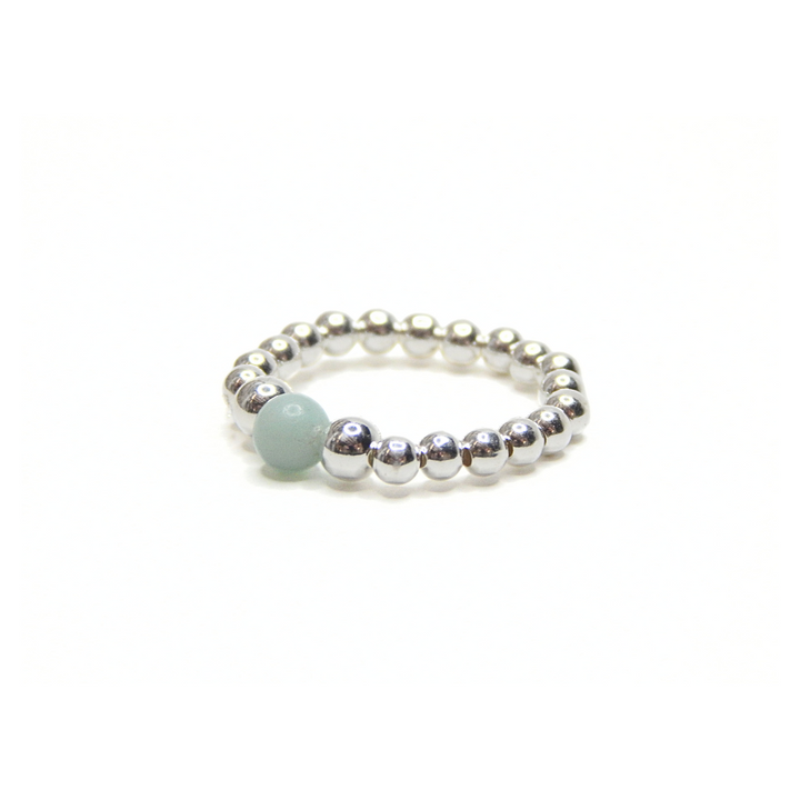 Little Grey Moon Silver and Chinese Amazonite Ring