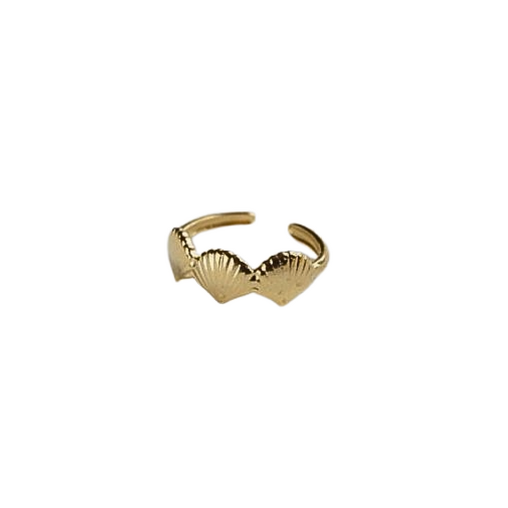 Little Grey Moon Gold Scallop Ring