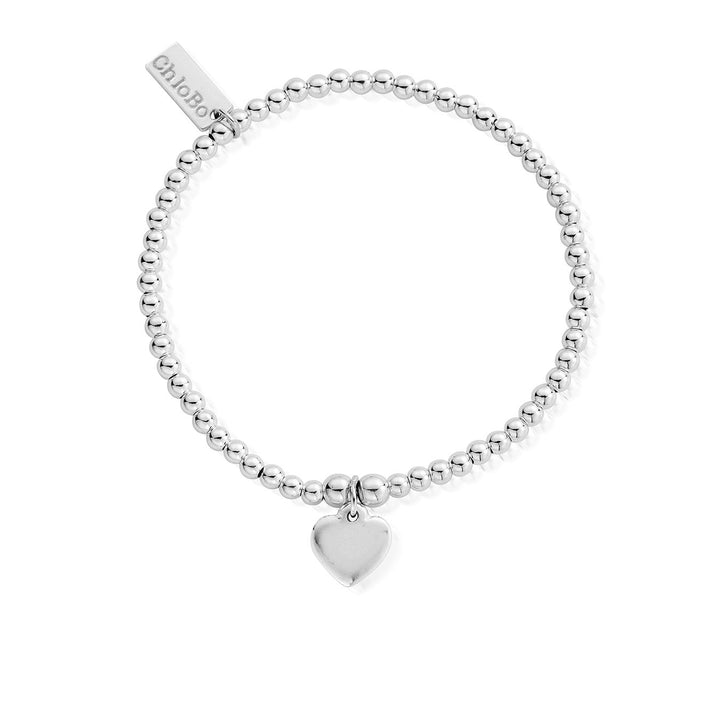 ChloBo Silver Personalised Cute Charm Heart Bracelet