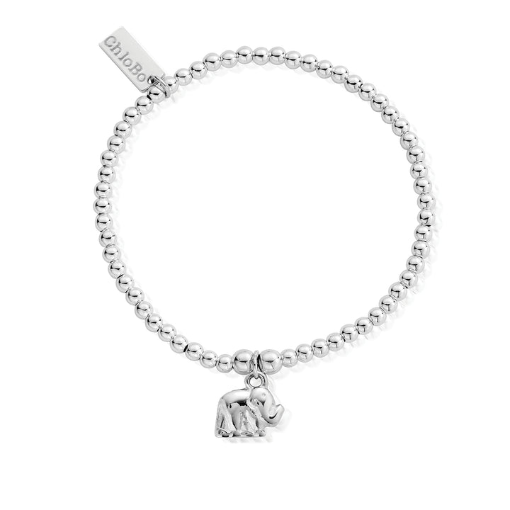 ChloBo Silver Cute Charm Elephant Bracelet