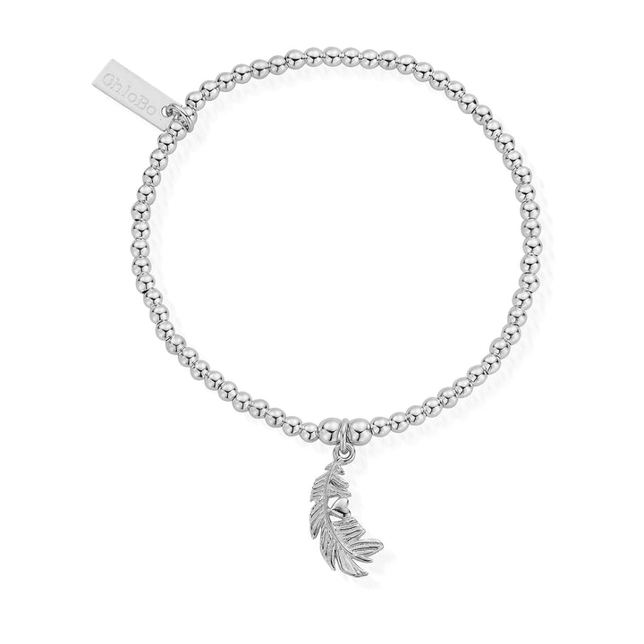 ChloBo Silver Cute Charm Feather Heart Bracelet