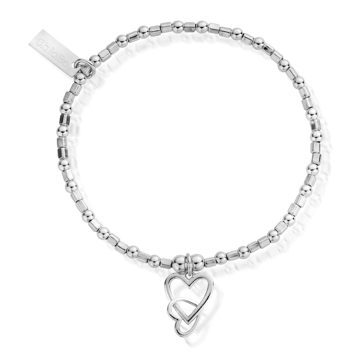 ChloBo Silver Interlocking Love Heart Bracelet