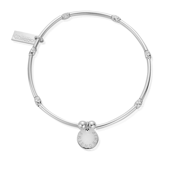 ChloBo Silver Personalised Mini Noodle Sparkle Rice Friendship Disc Bracelet