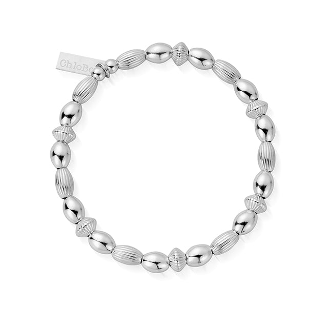 ChloBo Silver Mini Oval Disc Bracelet