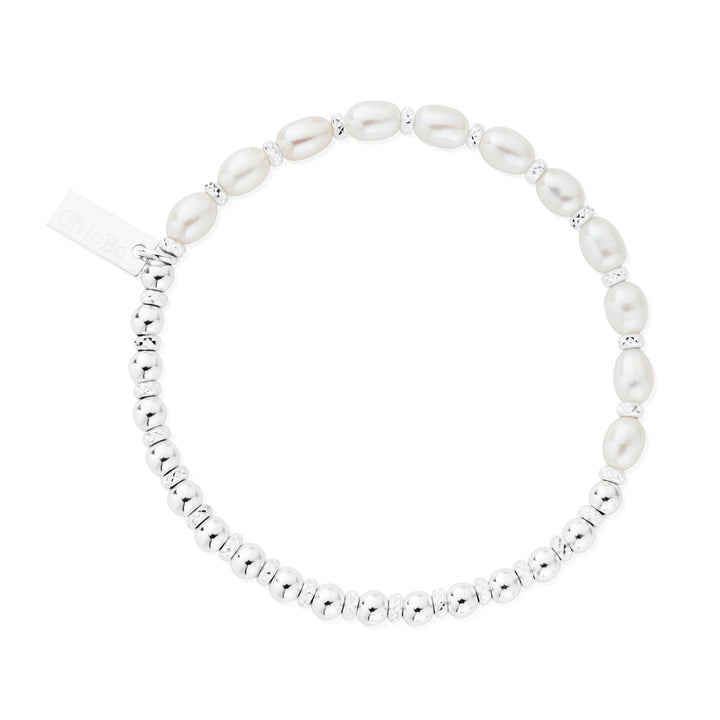 ChloBo Silver and Pearl Story of Love Bracelet