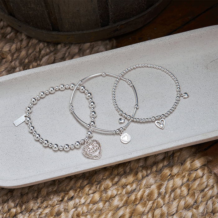 ChloBo Silver Compassion Set Of 3 Love Bracelets