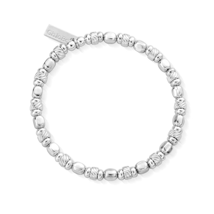 ChloBo Silver Twisted Cube Filler Bracelet