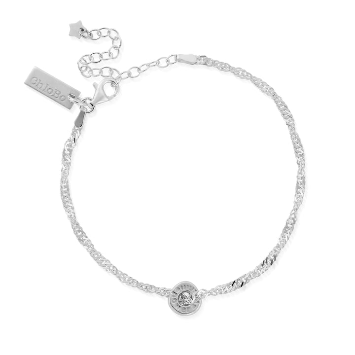 ChloBo Silver Twisted Rope Power Within Chain Bracelet