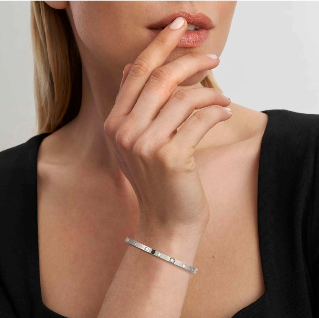 Nomination Silver Pretty Rigid CZ Bangle