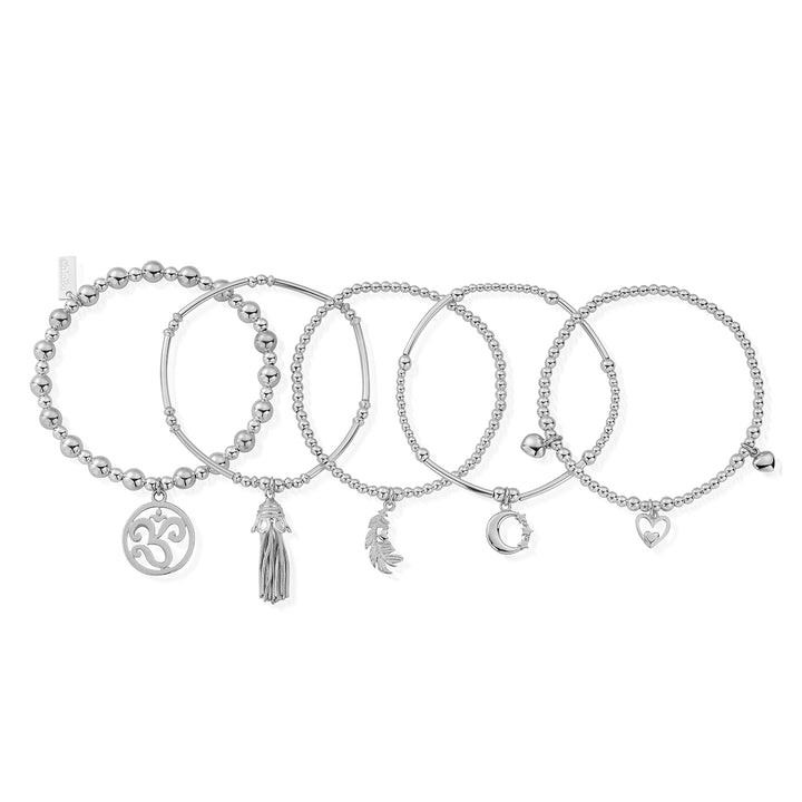 ChloBo Silver Divine Stack of 5 Bracelets