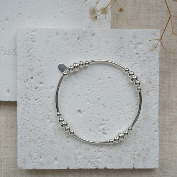 Little Grey Moon Silver Chunky Noodle Bracelet