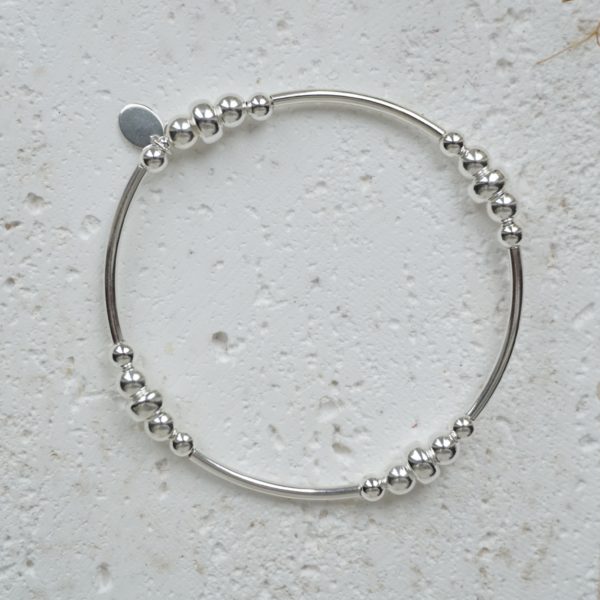 Little Grey Moon Silver Chunky Noodle Bracelet