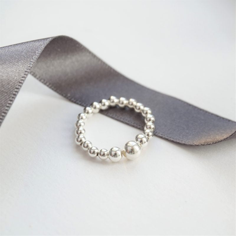 Little Grey Moon Silver Plain Ring