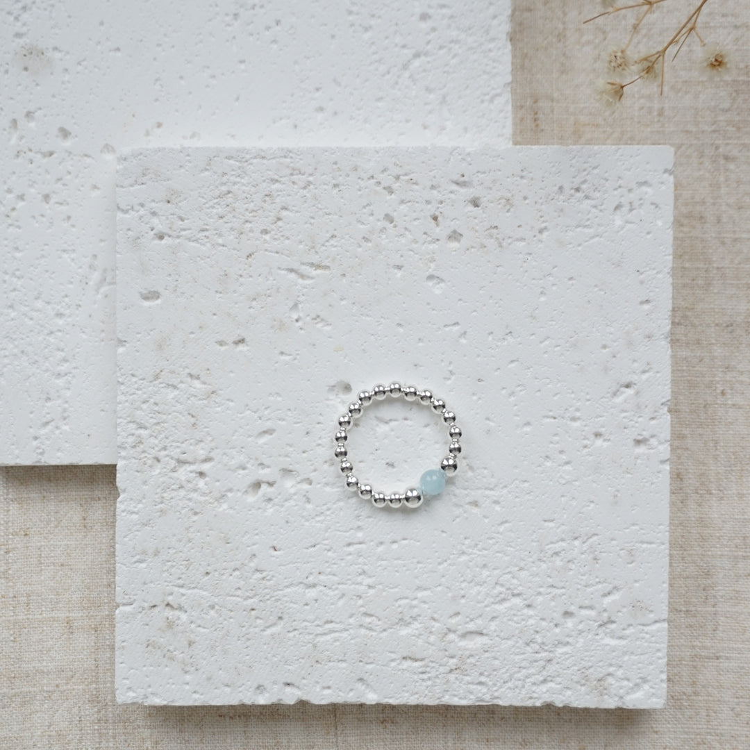 Little Grey Moon Silver and Chinese Amazonite Ring