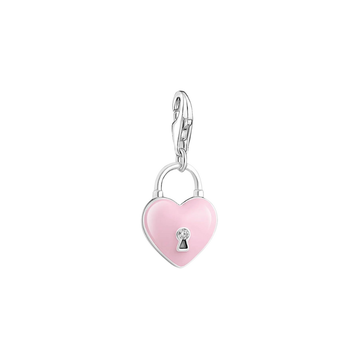 Thomas Sabo Silver Three Dimensional Pink Enamel Heart Charm