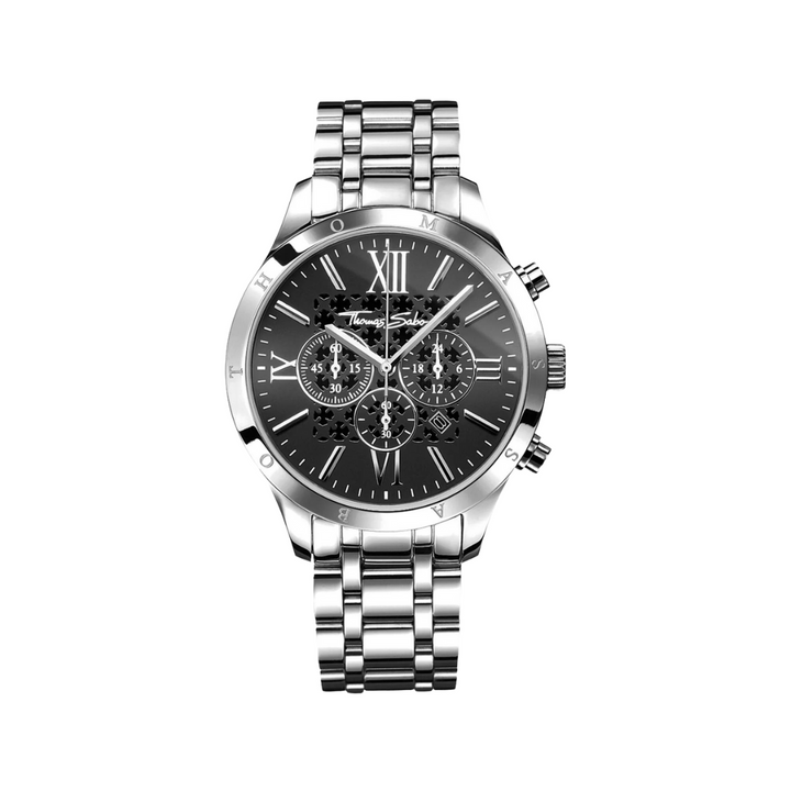 Thomas Sabo Silver and Black Men's Urban Rebel Watch