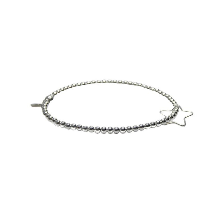 Little Grey Moon Silver Open Star Bracelet