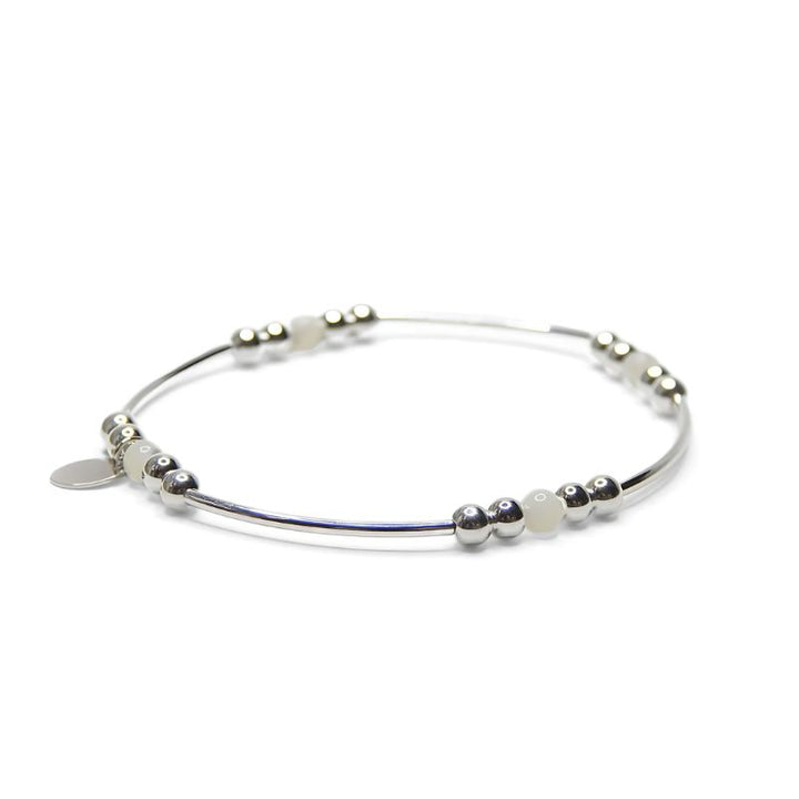 Little Grey Moon Silver and Mother of Pearl Bracelet