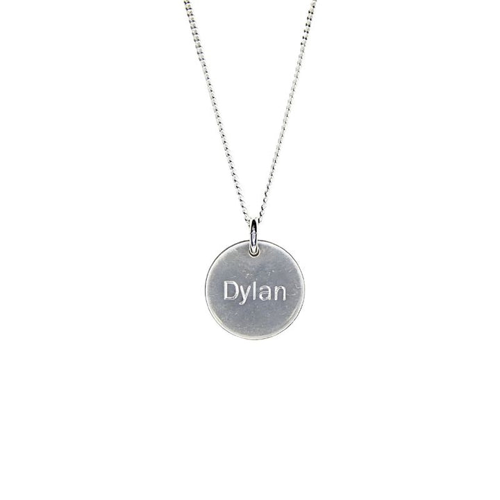 Little Grey Moon Silver Personalised Disc Necklace